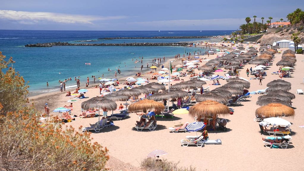 The photo of the Playa del Duque beach in Tenerife South.