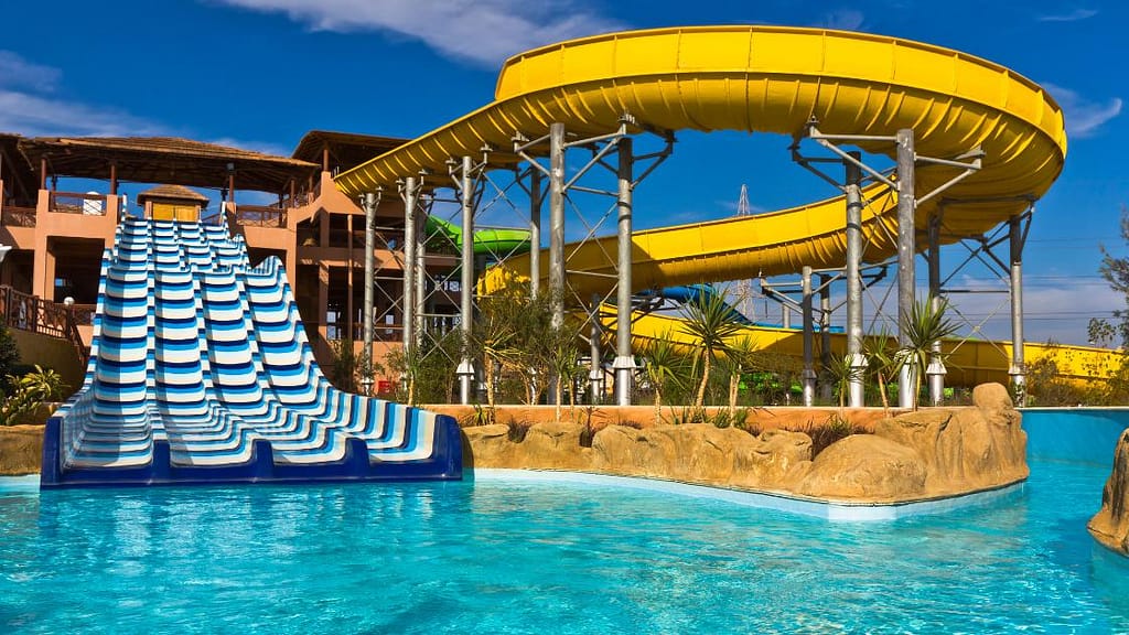 Slides in Aqualand Waterpark in Costa Adeje, Tenerife