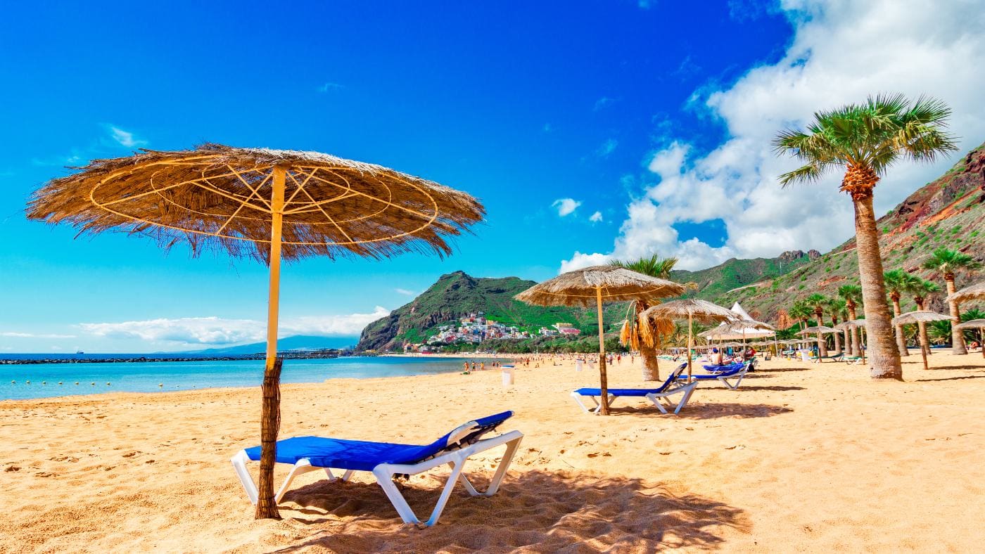 Playa de las Teresitas near Santa Cruz de Tenerife, One of the most beautiful attractions in Tenerife.